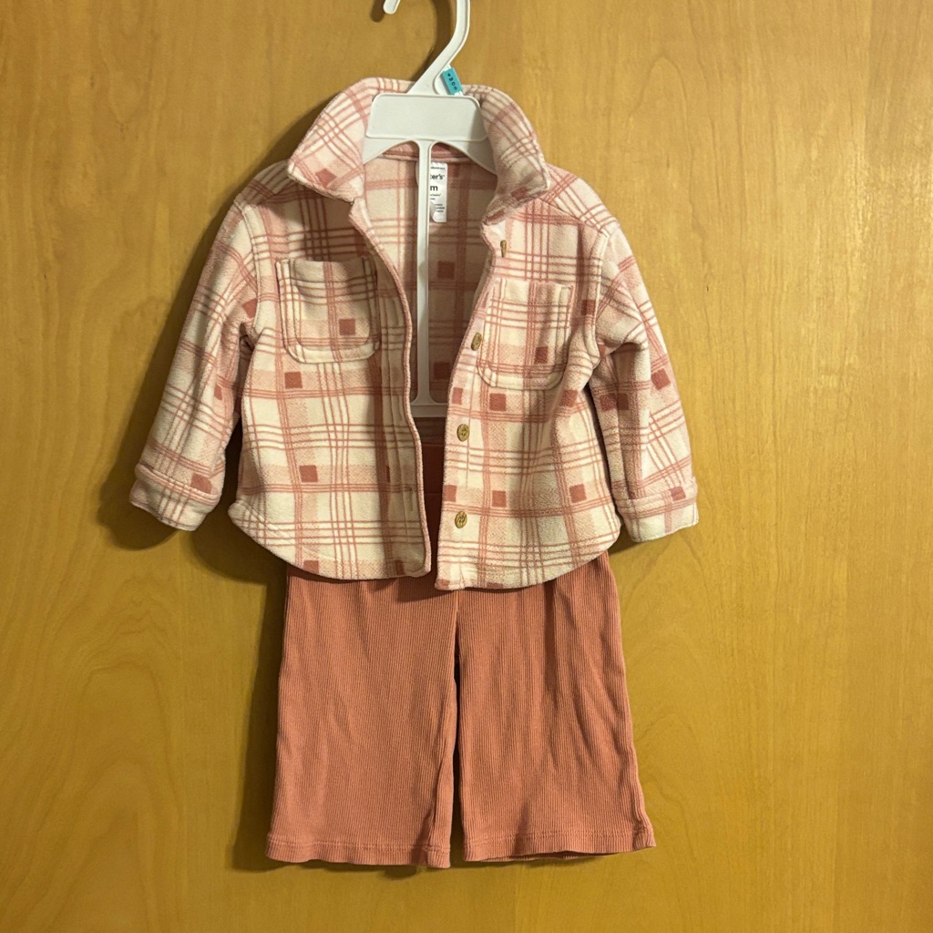 Carter's Pink Plaid Jacket And Shorts Set